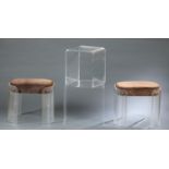 Pair of Hill Mfg. Co. Lucite benches & tables.