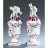 Pair of Joseph or Paul Hannong porcelain vases