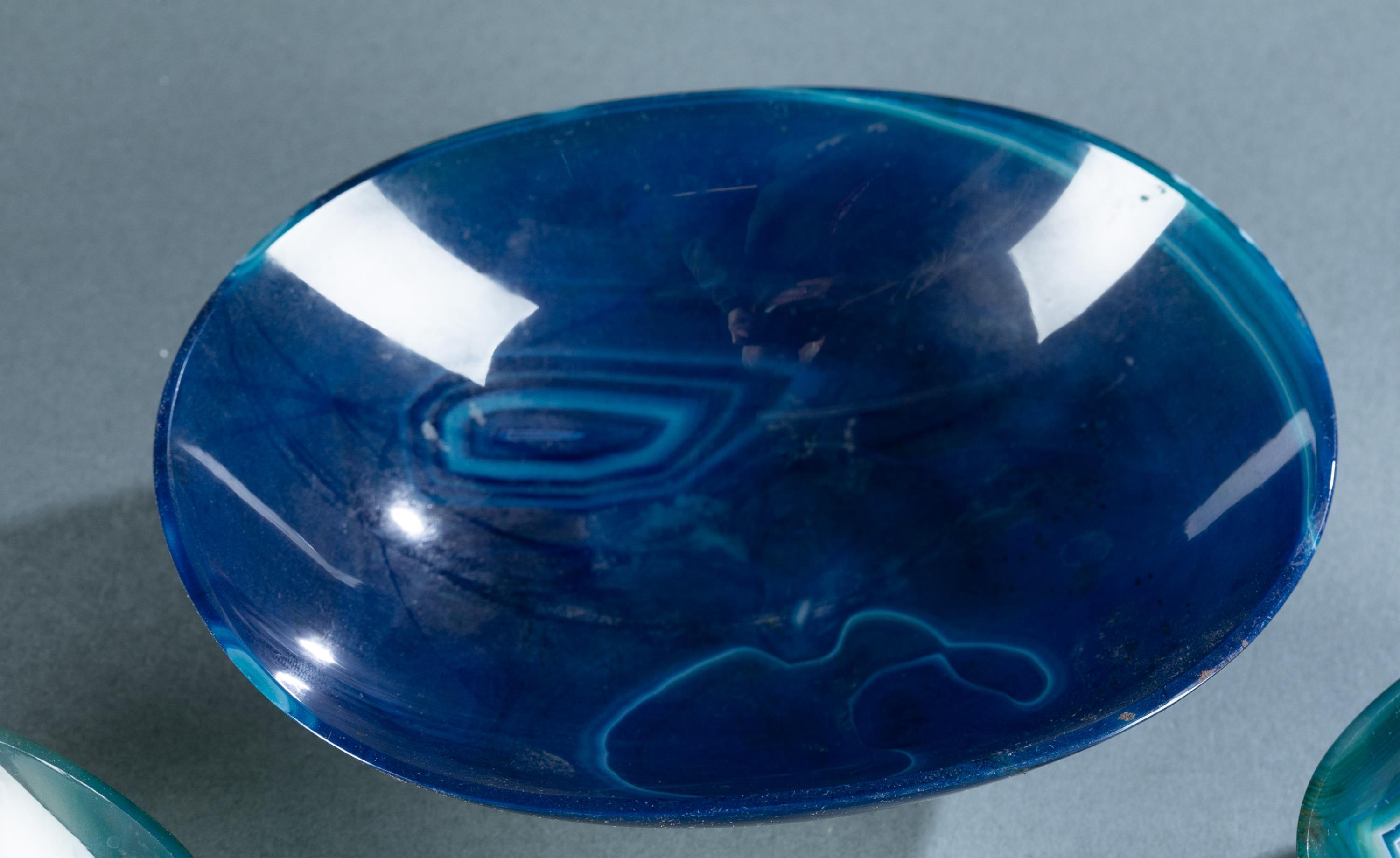 4 Blue agate plates. - Image 5 of 7