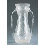 French intaglio glass vase with lilac design