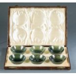 6 Spinach jade bowls, late 19th/20th c.