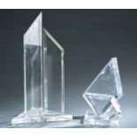 2 Eric Bauer Lucite acrylic sculptures.