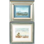 2 Harold Maples, Landscapes, 20th c., Watercolors.