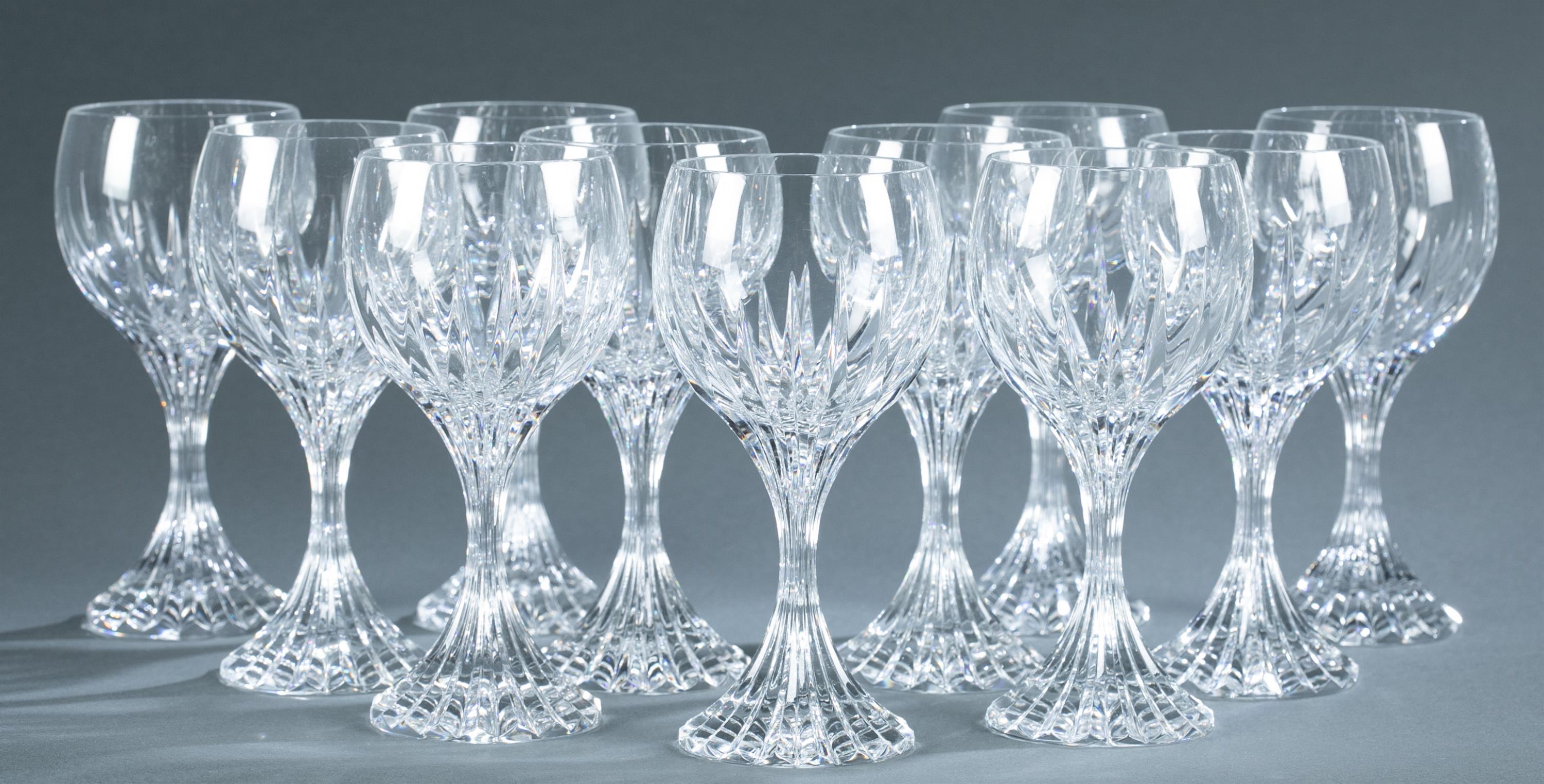 11 Baccarat "Massena" claret glasses