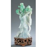 Carved jade Chinese woman
