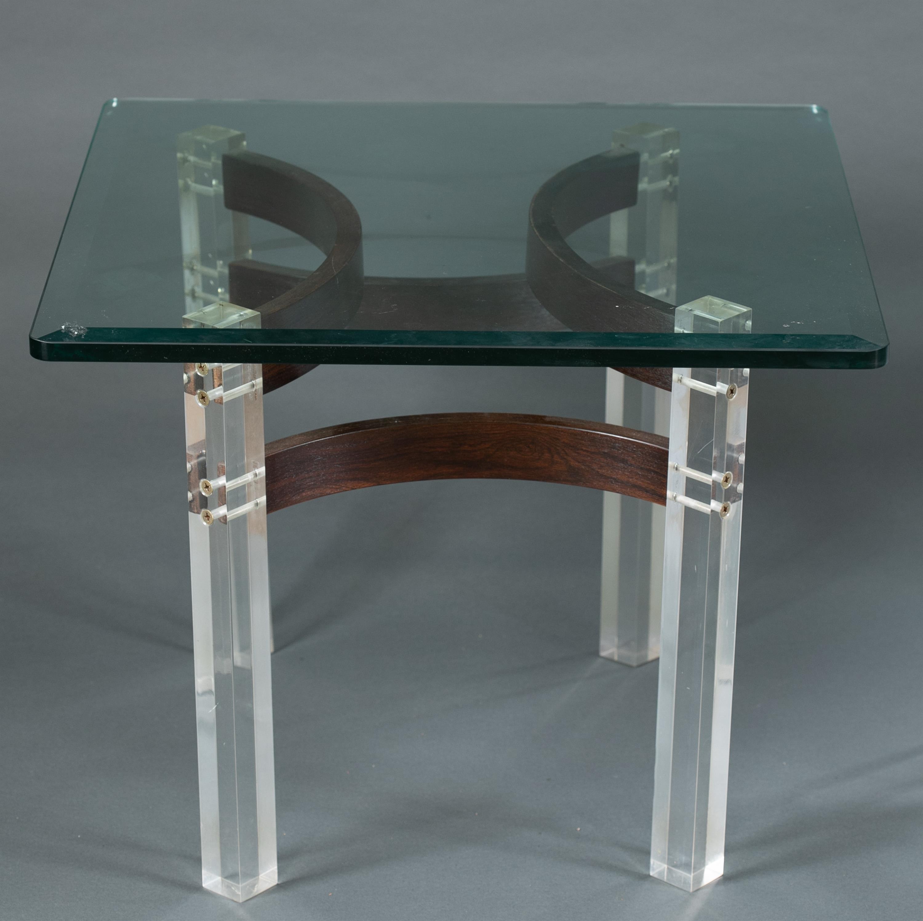 Pair of rosewood and Lucite coffee tables. - Image 2 of 7