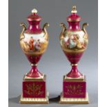 2 Royal Vienna cabinet urns, 19th c.