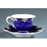 Meissen cobalt cup and saucer.