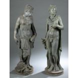 Pair of Classical male and female sculptures