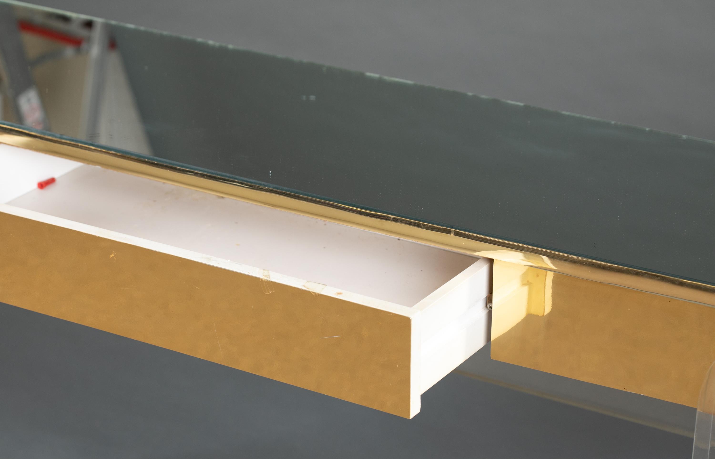 Hollywood Regency Lucite console table. - Image 3 of 4