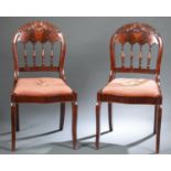 Pair of Gothic Revival sidechairs, c. 1850-70.