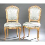 Pair of Louis XV gilt wood chairs, 19th c.