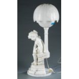 Marble sculptural lamp of nude woman.