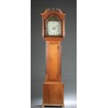 American Federal walnut tall case clock, 19th c.