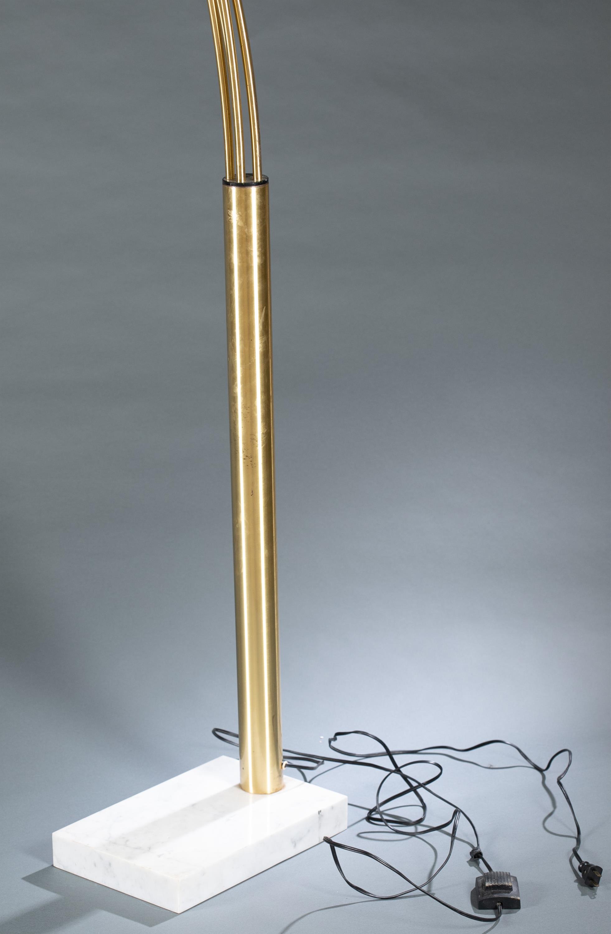 Modernist brass six arm arc floor lamp. - Image 3 of 3