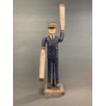 American folk art train conductor whirligig.