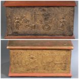 Pair of Thai lacquer & parcel-gilt wood chests.