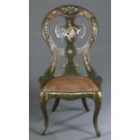 English paper mache chair, 19th c.