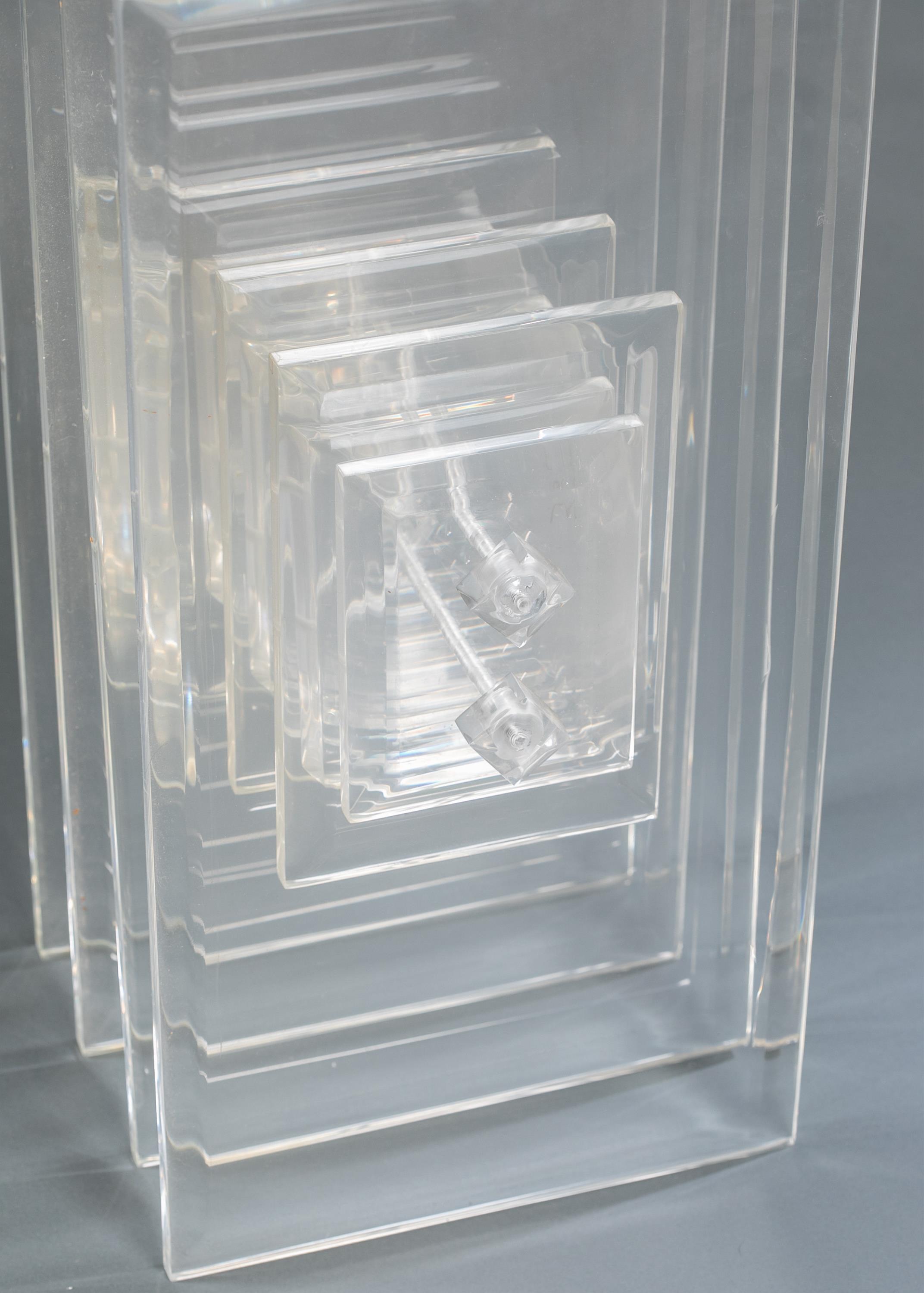 Hollywood Regency Lucite acrylic table. - Image 4 of 4