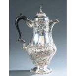 English Victorian sterling silver coffee pot.