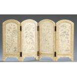 Ivory four panel screen.