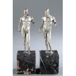 2 Italian silver miniature Riace bronzes.