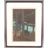 Hiroshi Yoshida, "Nigatsudo Temple" print.