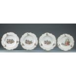 4 Zurich porcelain scalloped edge plates.