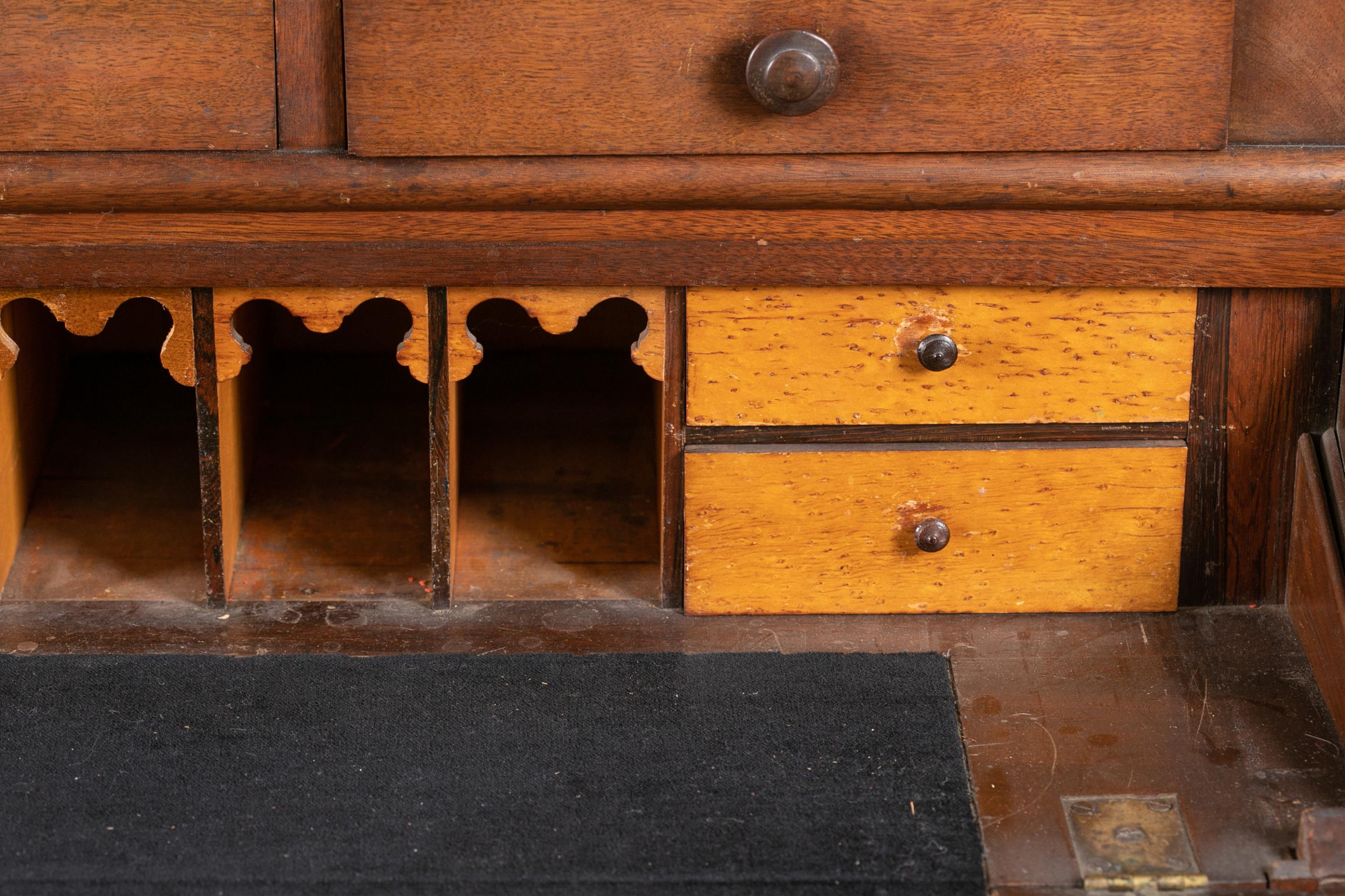 American walnut secretary bookcase, 19th c. - Image 7 of 10