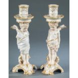 Pair of KPM angel figural candlesticks