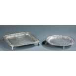 2 Baltimore silver salver or trays, 19th c.