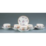 11 EdmŽ Samson et Cie porcelain tea cups & saucers