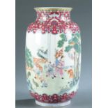 Chinese Imperial Qianlong Famille Rose Vase, 19th.