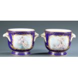 Pair of Sevres porcelain cache pots.