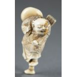 Ivory netsuke of a Sennin, 19th c.