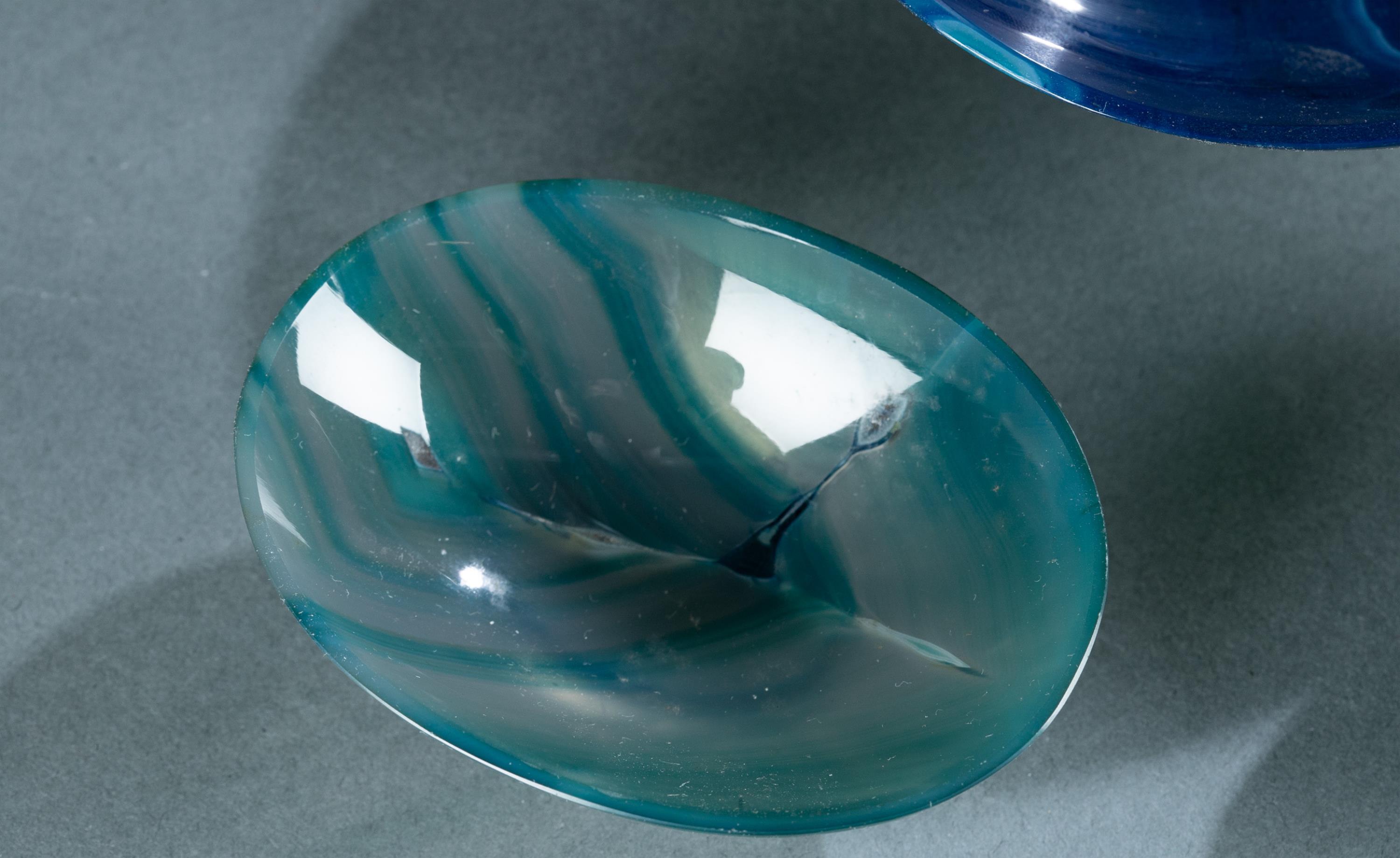 4 Blue agate plates. - Image 4 of 7