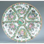 Chinese large rose medallion plate, 19th c.