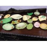 A collection of leaf moulded ceramics - Carlton Ware, Wade, Devon Fieldings, etc. (A lot)