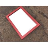 A rectangular LNER mirror, the plate with initials to base in painted frame. (14.75in x 21.25in)