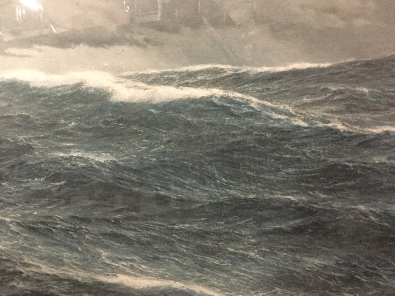 Schnars Alquist, lithographic print of stormy seas, mounted & oak framed. (33.75in x 21.5in) - Image 3 of 3