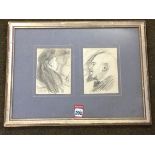 Marcus Boss, pencil studies titled Ambassadeurs Paris, circa 1910, laid down, mounted & framed, with