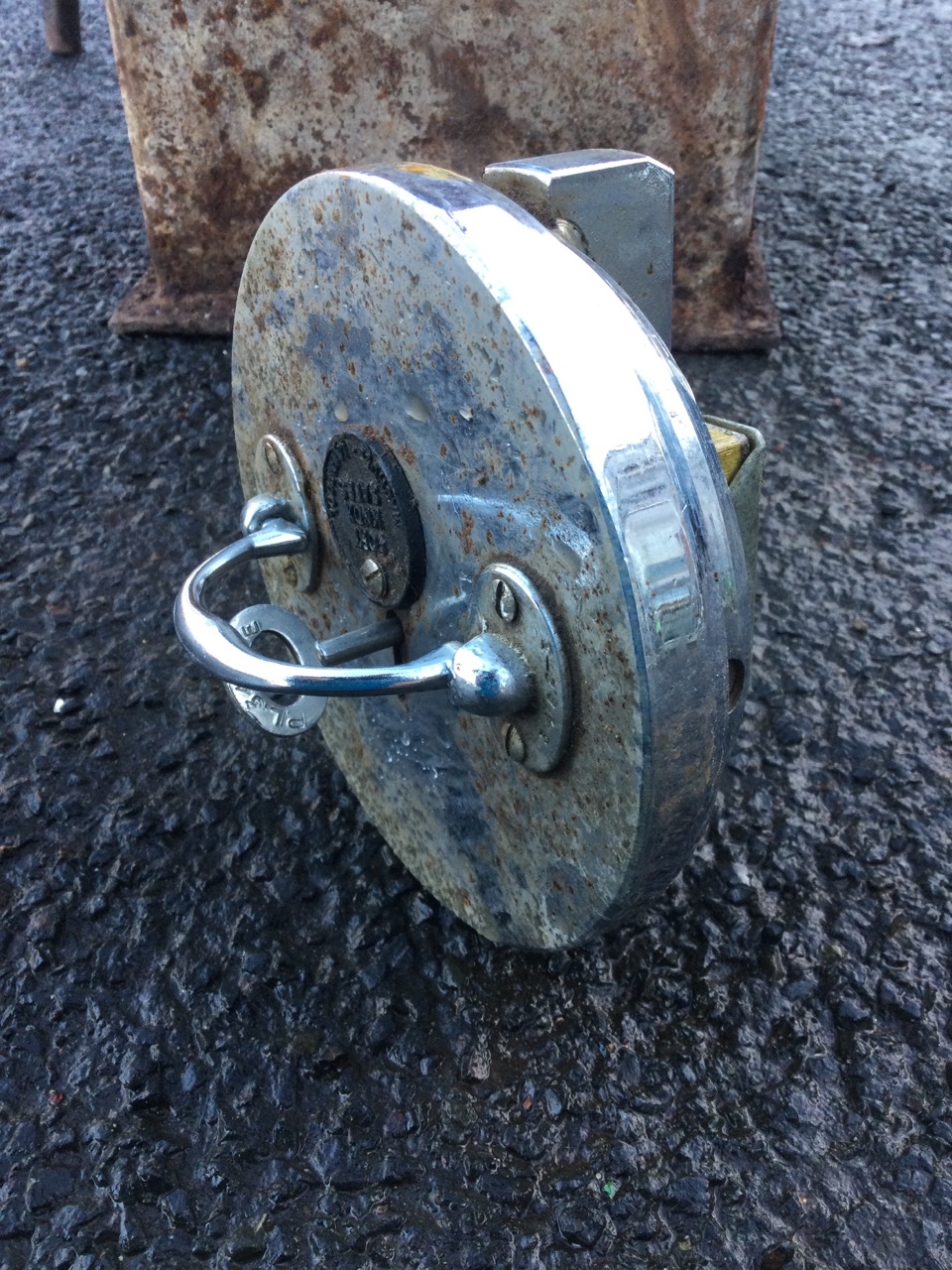 A square cast iron Fort Knox floor safe, with locking circular stainless steel cover. (9.5in x 9.5in - Image 3 of 3