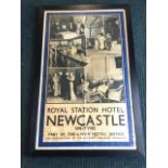A 1950s monochrome LNER poster for The Royal Station Hotel, printed by Clarke & Sherwell Ltd, with