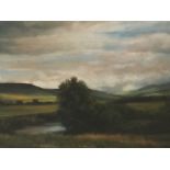 Robert Turnbull, pastel, Till landscape, signed, mounted & framed. (18.5in x 12in)