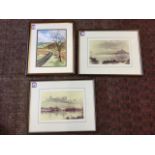 A pair of Ivan Lindsay framed photographic prints, Bamburgh & Alnwick Castles, signed in margins &