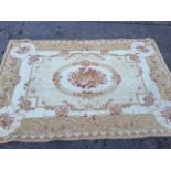 A Belgium reproduction Aubusson rug by Laura Ashley, the wool & cotton tapestry woven in a russet