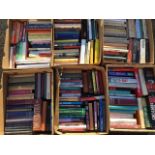 Six boxes of hardback books - contemporary novels, travel, classics, reference, academic, music,