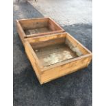 A pair of garden planters, made up from old 1.5in scaffolding boards. (31.5in x 26.75in x 10.5in) (