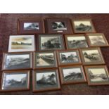 Fifteen black & white framed photographs of the old Alnwick/Coldstream/Kelso branch line, mainly