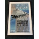 A reproduction LNER poster advertising The Silver Jubilee service, after the original in the